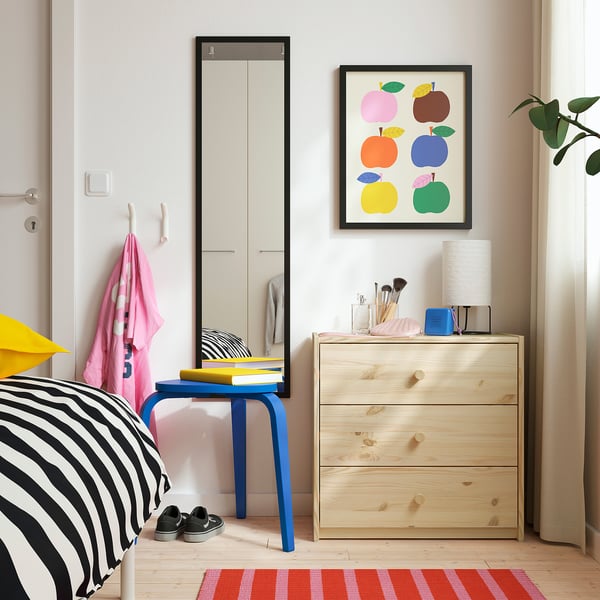 RAST chest of drawers with 3 drawers, pine, 60x59 cm