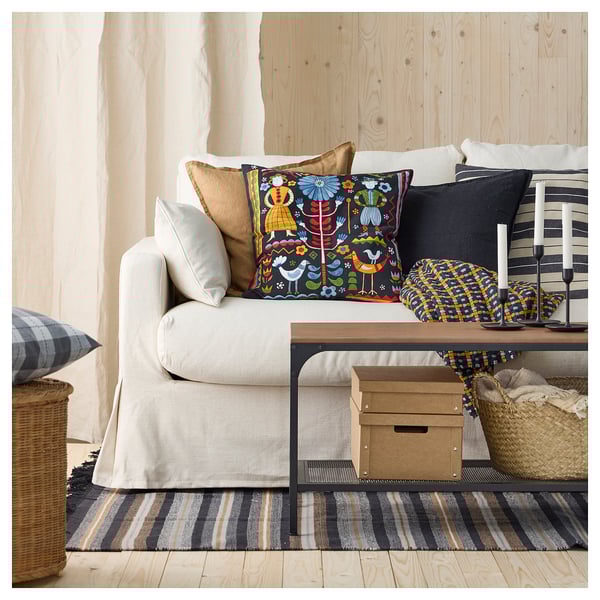 RÅVAROR rug, flatweave, handwoven black/brown gray, 170x240 cm