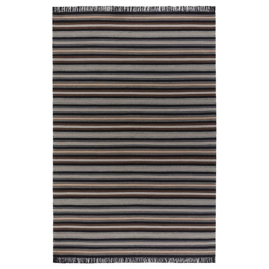 RÅVAROR rug, flatweave, handwoven black/brown gray, 170x240 cm