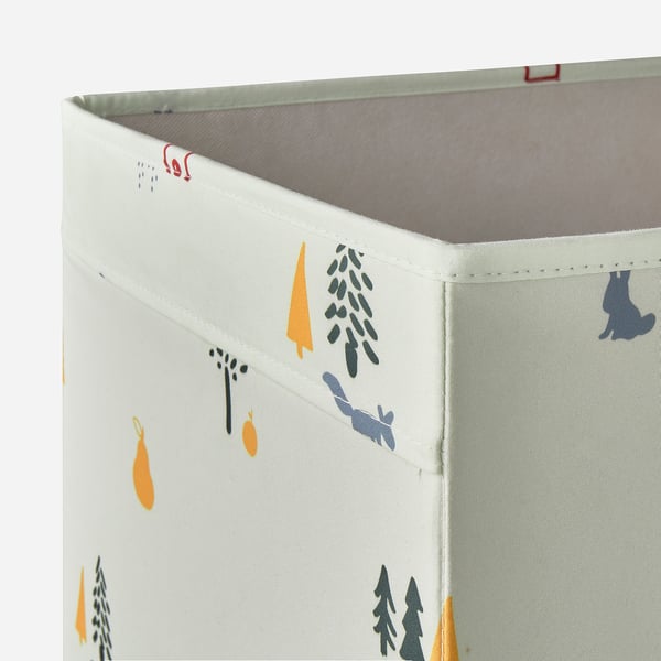 REGNBROMS box, forest animal pattern/multicolour, 33x38x33 cm