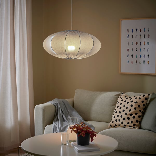 REGNSKUR pendant lamp shade, oval turquoise, 52 cm
