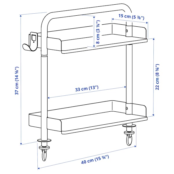 RELATERA - Desk combination sit/stand, white/light grey-green, 117x60 cm