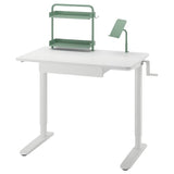 RELATERA desk combination sit/stand, white/light grey-green, 90x60 cm