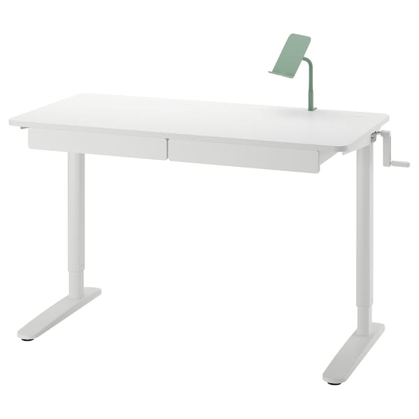 Ikea RELATERA - Desk combination sit/stand, white/light grey-green, 117x60 cm