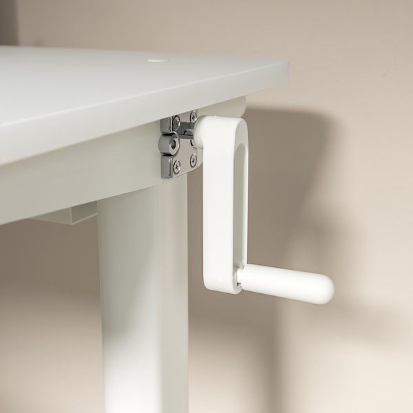 RELATERA - Desk combination sit/stand, white/light grey-green, 117x60 cm