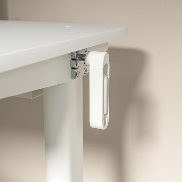 RELATERA - Desk combination sit/stand, white/light grey-green, 117x60 cm