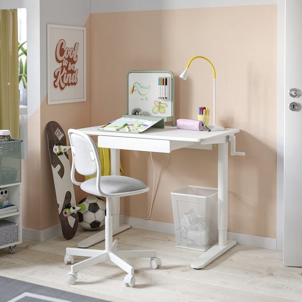 Ikea RELATERA - Desk combination sit/stand, white/light grey-green, 90x60 cm