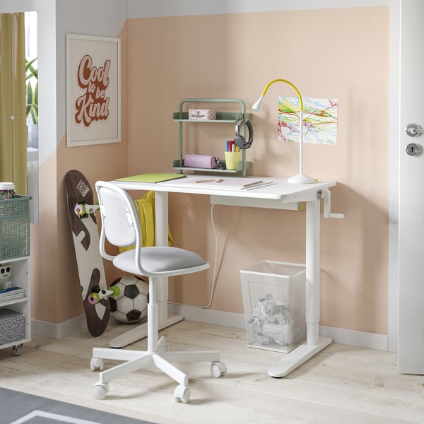 RELATERA desk combination sit/stand, white, 90x60 cm