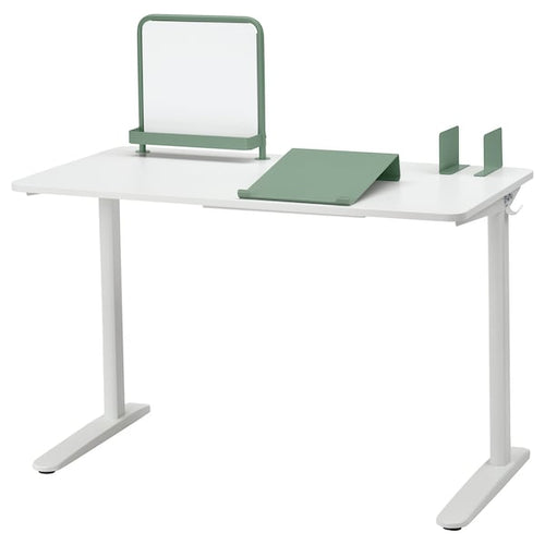RELATERA desk combination, white/light grey-green, 117x75x60 cm