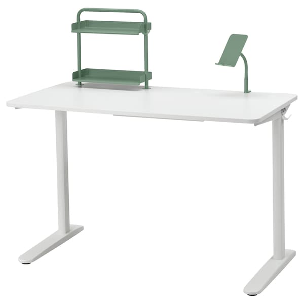 RELATERA - Desk combination, white/light grey-green, 117x60 cm