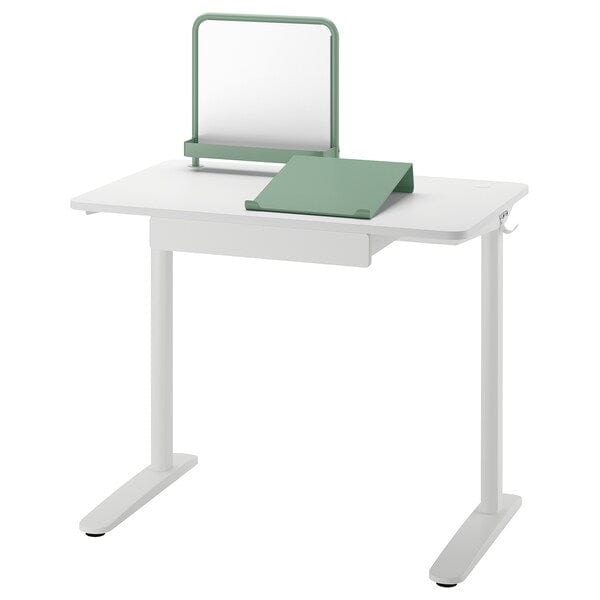 Ikea RELATERA - Desk combination, white/light grey-green, 90x60 cm