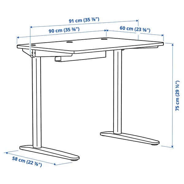 Ikea RELATERA - Desk combination, white/light grey-green, 90x60 cm