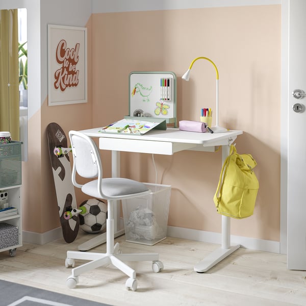 RELATERA - RELATERA Desk combination, white/light grey-green, 90x60 cm