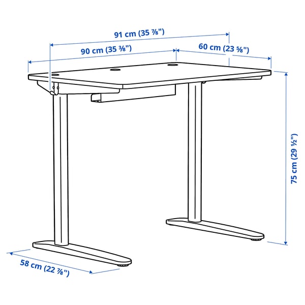 RELATERA desk combination, white, 90x60 cm