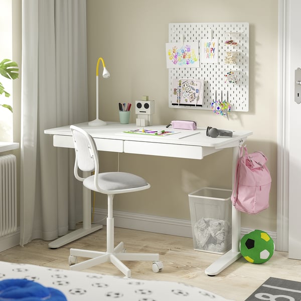 RELATERA desk combination, white, 117x60 cm