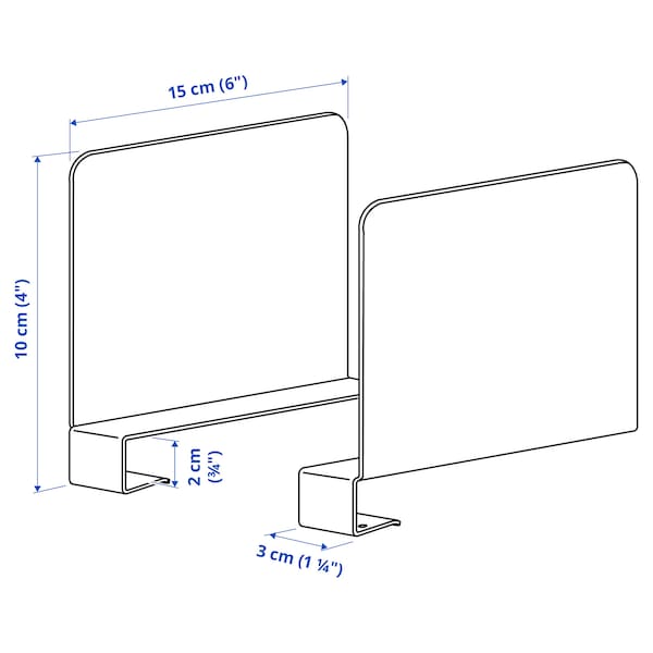 Ikea RELATERA - Book-end, light grey-green, 2 pieces