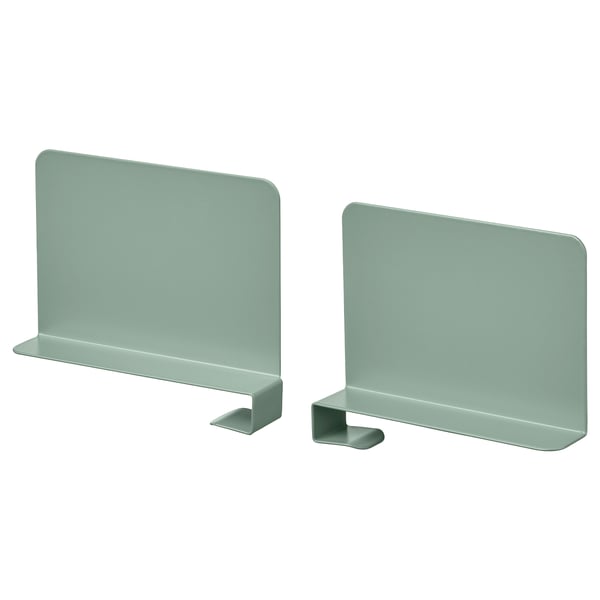 RELATERA book-end, light grey-green, 3x10x15 cm, 2 pack