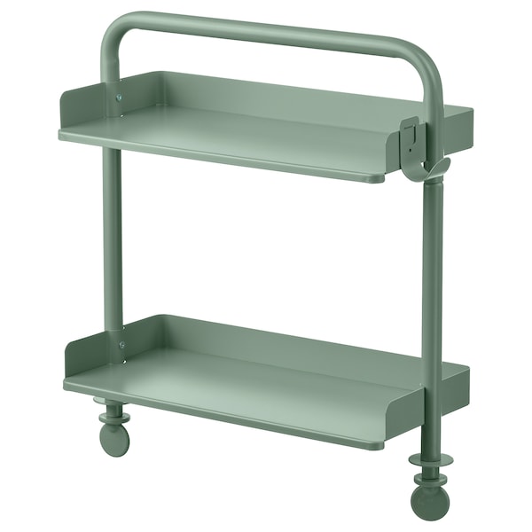 RELATERA - Desk top shelf, light grey-green, 40x37 cm