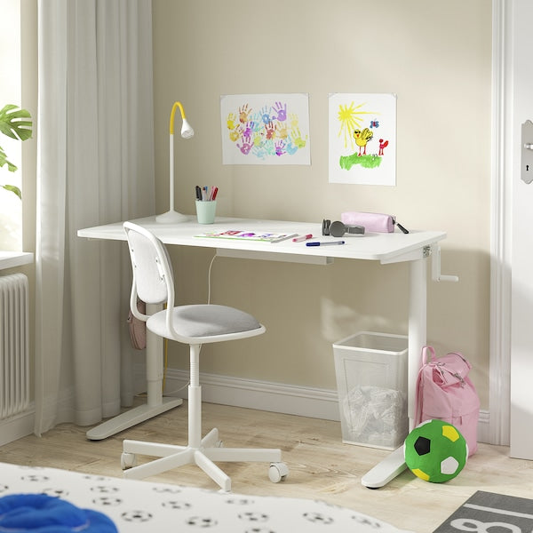 RELATERA - Desk sit/stand, white, 117x60 cm