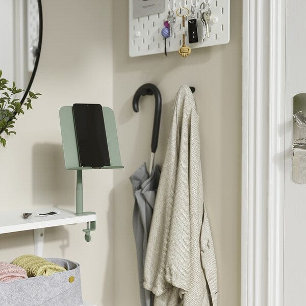 Ikea RELATERA - Phone/tablet holder, with clamp/light grey-green