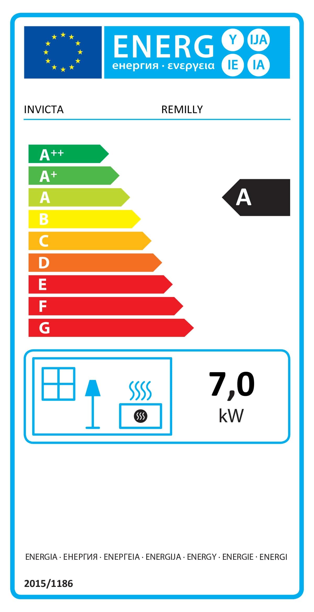 Bricocenter REMLLY WOOD STOVE NOMINAL OUTPUT 7 KW L 43.6 H 80 P 36.4 CM WEIGHT 72 KG -ANTRACTE