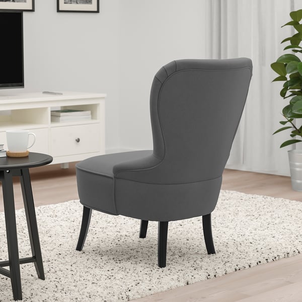 REMSTA armchair, Hakebo dark grey, 60x88x72 cm