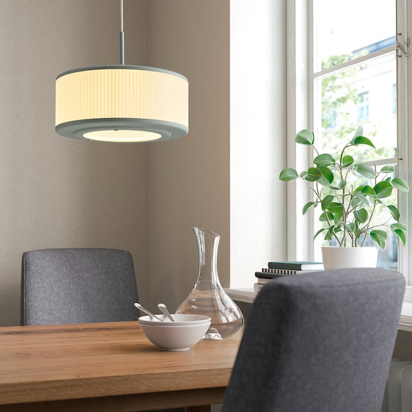 REMTÅNG - Pendant lamp, grey-green, 38 cm