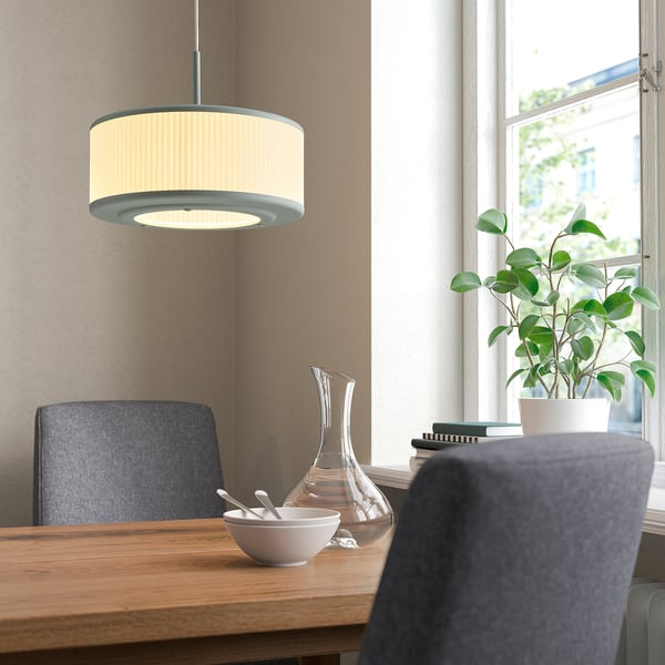 REMTÅNG - REMTÅNG Pendant lamp, grey-green, 38 cm