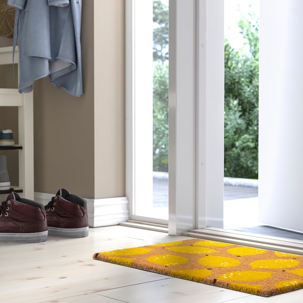 RENKAVLE door mat, lemon, 40x60 cm