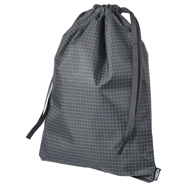 RENSARE bag, check pattern/black, 30x40 cm/8 l