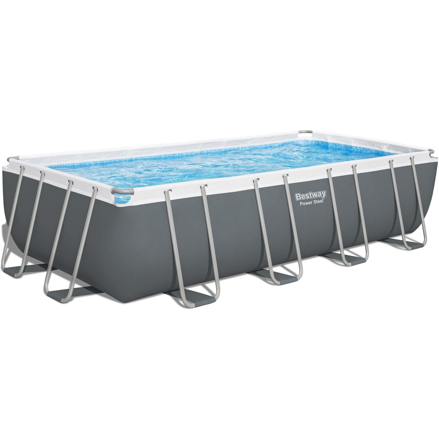 RECTANGULAR GRAY POOL 5.49MX2.74MX1.22M SAND FILTER 5.6M3/H