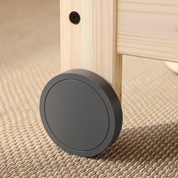 RESARÖ mobile drop-leaf table w storage, pine, 63x64 cm