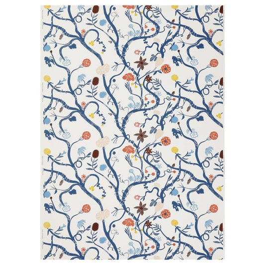 REVFINGERÖRT - REVFINGERÖRT Pre-cut fabric, botanical details/white multicolour, 150x300 cm