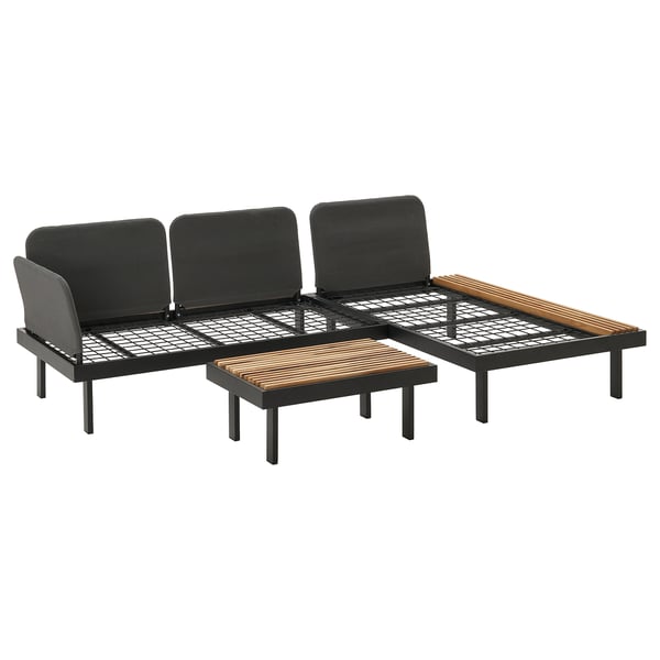 REVSKÄR 3-seat conversation set, anthracite outdoor, 211x65x130 cm