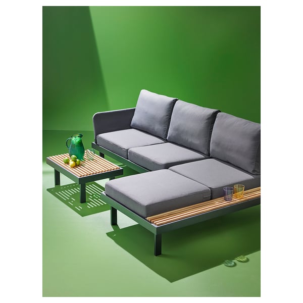 REVSKÄR 3-seat conversation set, anthracite outdoor, 211x65x130 cm