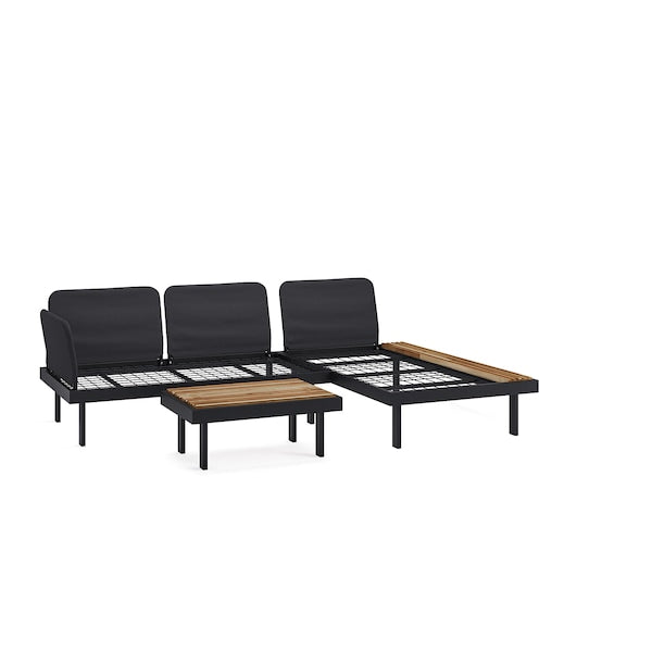 REVSKÄR - Outdoor furniture set, 3-seater, anthracite