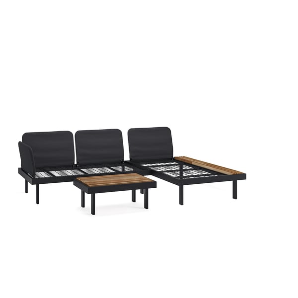 REVSKÄR 3-seat conversation set, anthracite outdoor, 211x65x130 cm