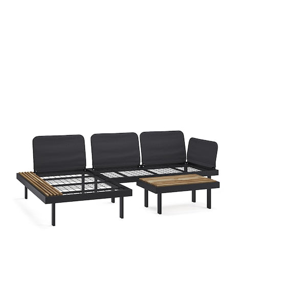 REVSKÄR - Outdoor furniture set, 3-seater, anthracite