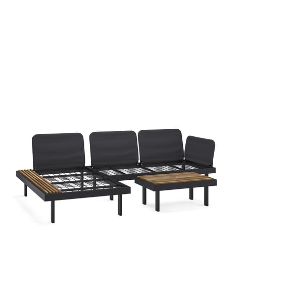 REVSKÄR 3-seat conversation set, anthracite outdoor, 211x65x130 cm