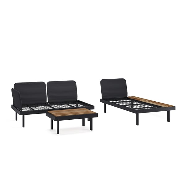 REVSKÄR 3-seat conversation set, anthracite outdoor, 211x65x130 cm