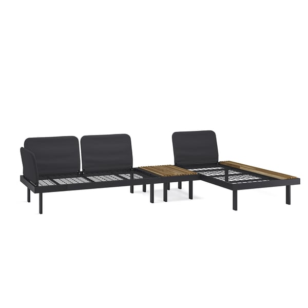 REVSKÄR 3-seat conversation set, anthracite outdoor, 211x65x130 cm