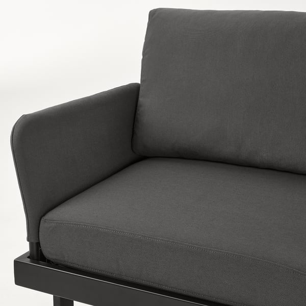 REVSKÄR 3-seat conversation set, outdoor anthracite/Frösön/Duvholmen dark grey, 211x65x130 cm
