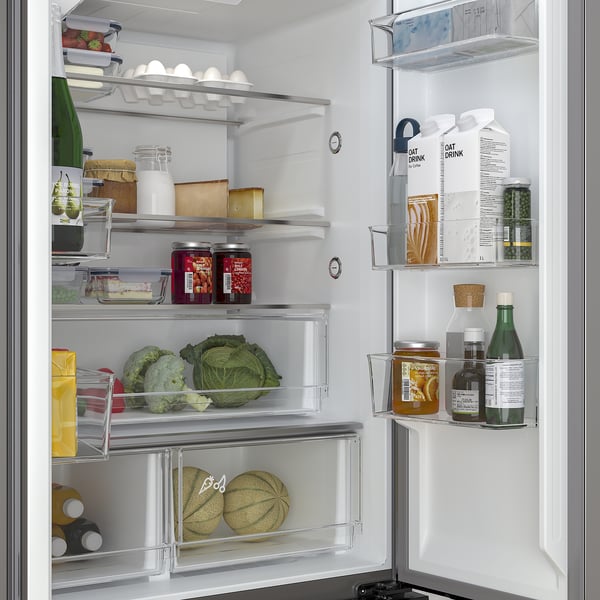RIBBENÅS - Double door refrigerator/freezer, IKEA 700 freestanding/inox,347/169 l