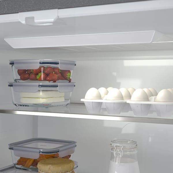 RIBBENÅS - Double door refrigerator/freezer, IKEA 700 freestanding/inox,347/169 l