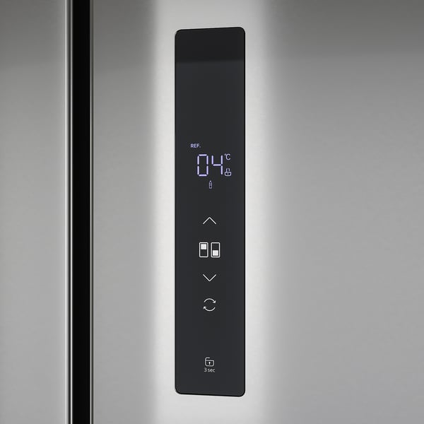 RIBBENÅS - Double door refrigerator/freezer, IKEA 700 freestanding/inox,347/169 l