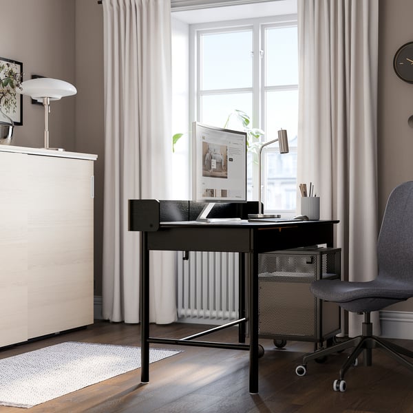 RIDSPÖ desk, anthracite, 140x70 cm