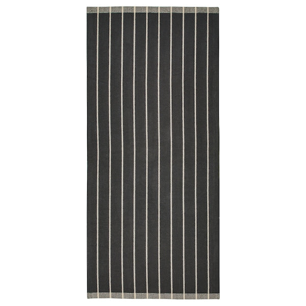 RIDSTIG rug, flatwoven, grey/off-white, 80x180 cm