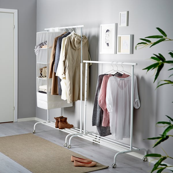 RIGGA clothes rack, white, 111x175x51 cm