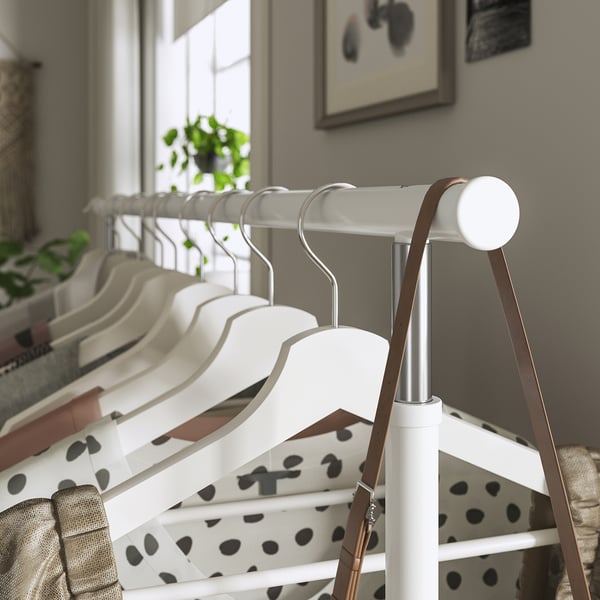 RIGGA clothes rack, white, 111 cm