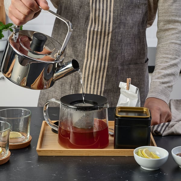 RIKLIG teapot, glass, 1.5 l